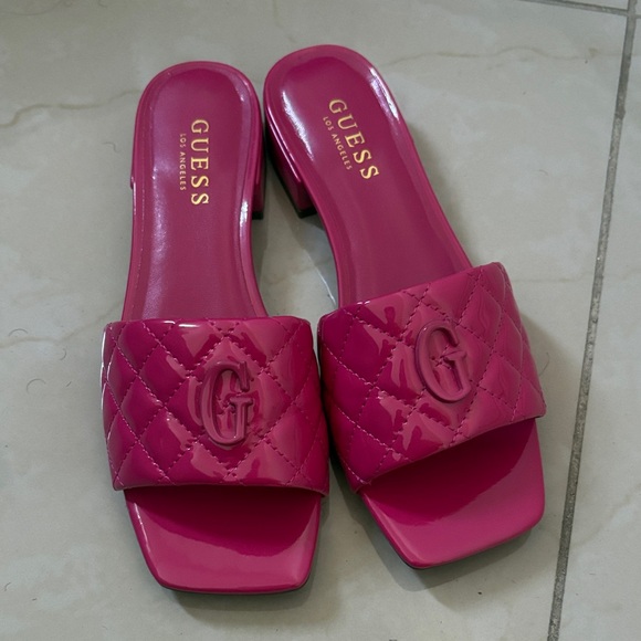 Guess Shoes - Guess Fuchsia Quilted Slide Sandals